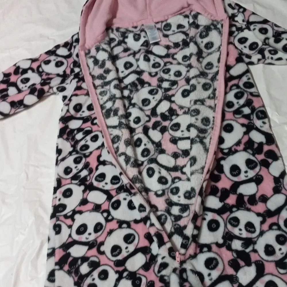 The Children's Place Pajamas Footed Fleece Size L10/12 Panda Bear Girl's